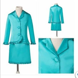 Girls size 12 turquoise pageant interview suit